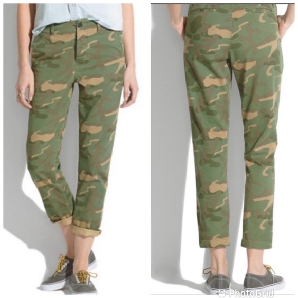 Madewell Cropped Rivington Camo Trousers - Picture 1 of 16